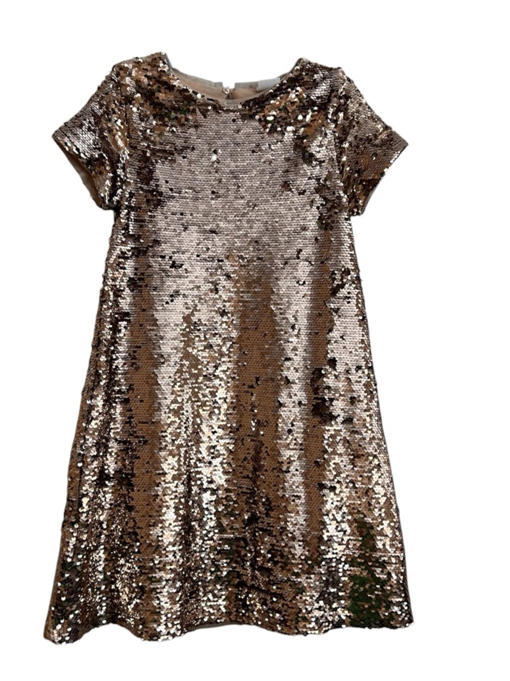 Zara Gold Sequin Short-Sleeve Party Dress